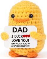 Positive Crochet Duck Gift for Dad – Cute Emotional Support Duck for Father's Fathers, Mother's Day, Birthday, and Christma...