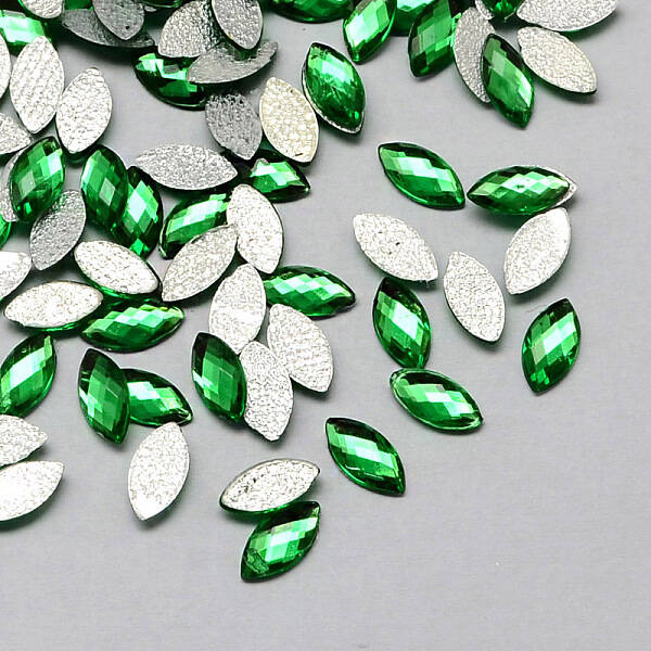 Transparent Faceted Horse Eye Acrylic Hotfix Rhinestone Flat Back Cabochons for Garment Design