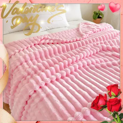 Solid Color Plush Blanket, 1 Count Soft and Comfortable Air-conditioned Room Throw, Warm Nap Blanket for Home, Office, Outdoo...