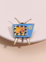 Vintage Television Design Brooch, Cute Retro Television Badge for Backpacks, Jeans, Scarves, Hats Decor, Fashion Accessories ...