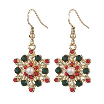 Christmas Alloy Rhinestone Dangle Earrings