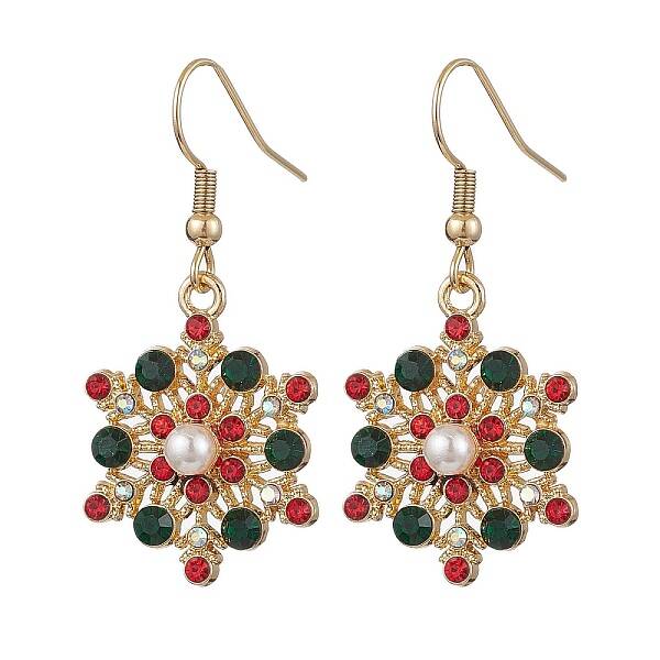Christmas Alloy Rhinestone Dangle Earrings