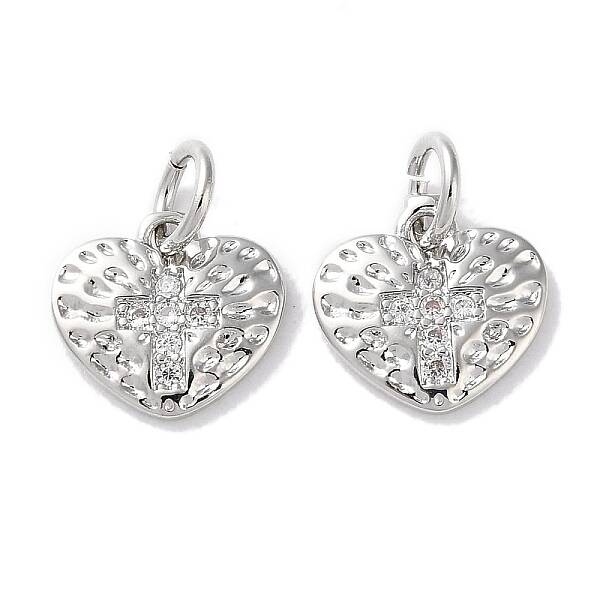 Rack Plating Brass Micro Pave Clear Cubic Zirconia Pendants