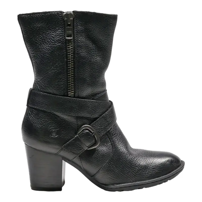 BORN High Boots Black Leather Womens UK 6.5
