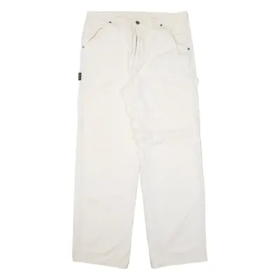 FREEPS Carpenter Mens Trousers White Relaxed Straight W36 L33