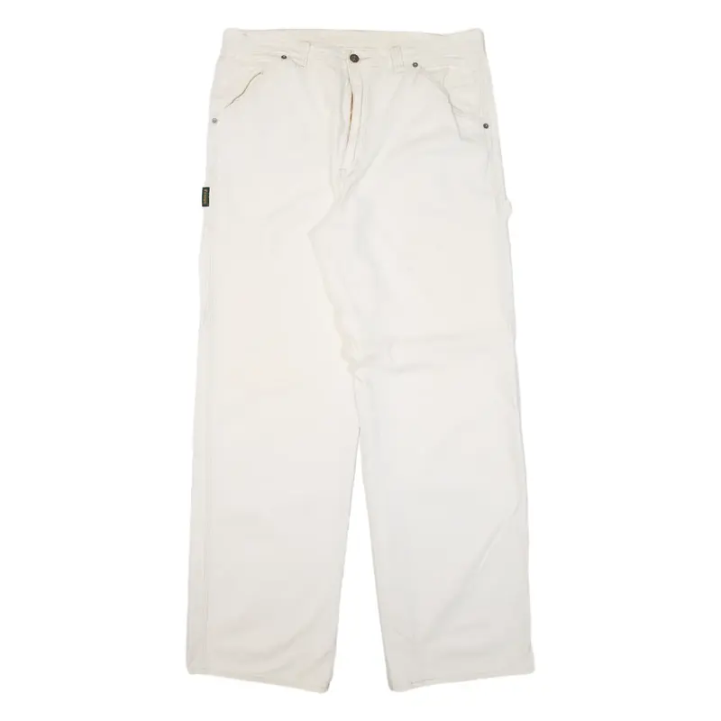 FREEPS Carpenter Mens Trousers White Relaxed Straight W36 L33