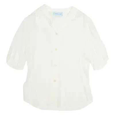 GABRIELLE Womens Blouse Cream V-Neck M