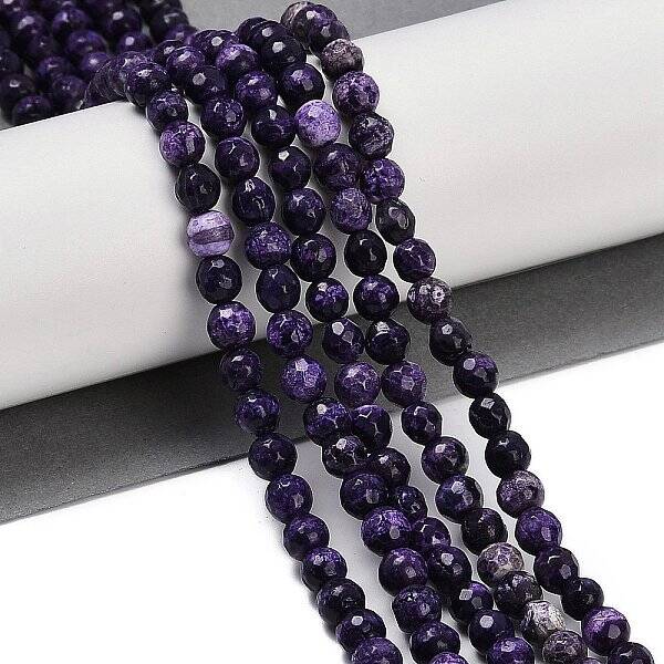 Natural Fire Crackle Agate Beads Strands