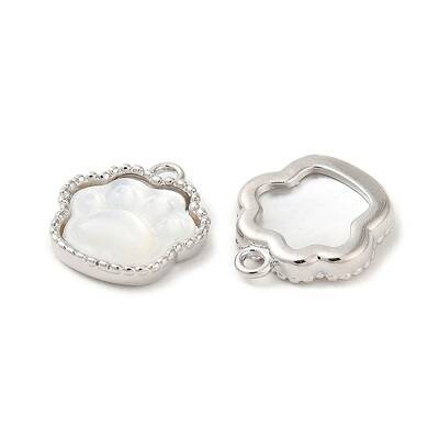 Natural White Shell Paw print Charms