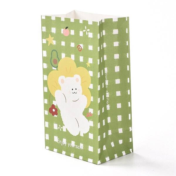 Rectangle with Bear Pattern Paper Candy Bags