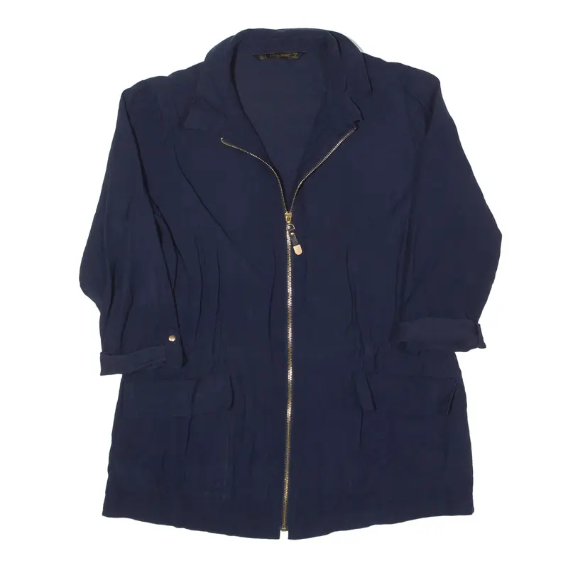 ZARA BASIC 3/4 Sleeve Lightweight Jacket Blue Womens M