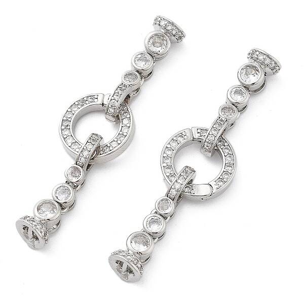 Brass with Clear Cubic Zirconia Fold Over Clasps
