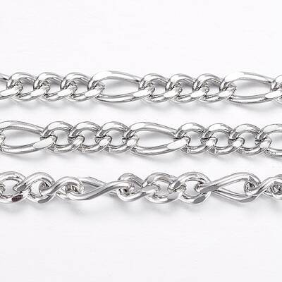 Tarnish Resistant 304 Stainless Steel Figaro Chains