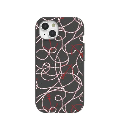 Black Anchor Lines iPhone 15 Case