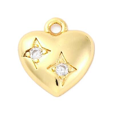 Brass Micro Pave Cubic Zirconia Charms