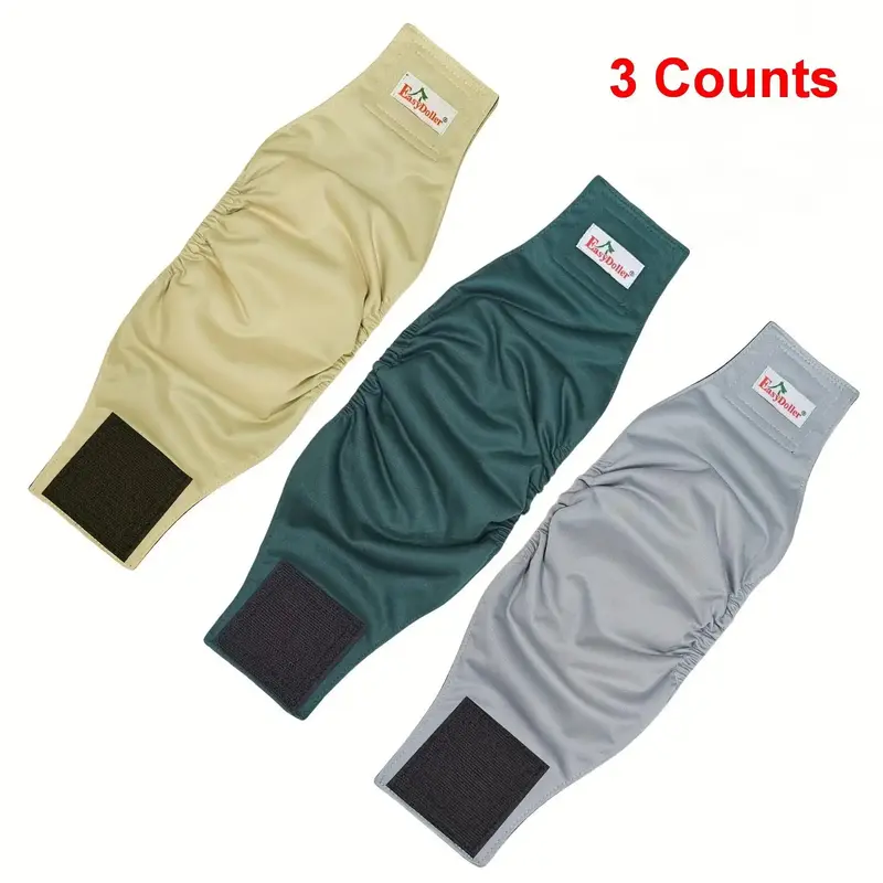 Reusable Dog Cloth Diaper, 3 Counts/set Washable Cloth Pet Belly Wrap, Puppy Dog Underwear, Eco-friendly Pet Care Diapers