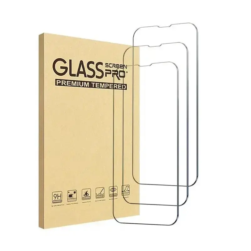 HD Tempered Glass Phone Screen Protector Kit, Anti-scratch Explosion Proof Screen Protective Film, Phone Accessories for iPho...