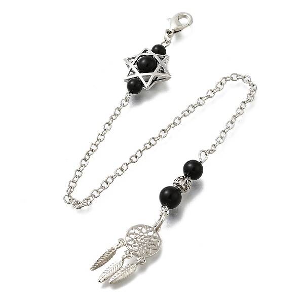 Round Natural Obsidian Dowsing Pendulums