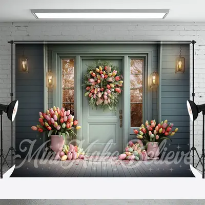 Spring Door And Window Backdrop Flowers Decorated - Aperturee