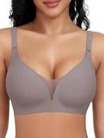 Women's Solid Wireless Bra, Comfortable Breathable Seamless Bra, Soft Supportive Lingerie for Daily Wear, Underwear, Elegant ...