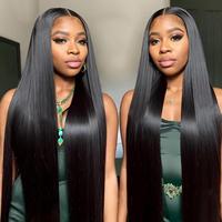 FMIDKOU Elastic Drawstring Wigs 26 Inch 5x5 HD Lace Closure Wigs Human Hair Straight HD Lace Front Wigs Human Hair Pre Plucke...