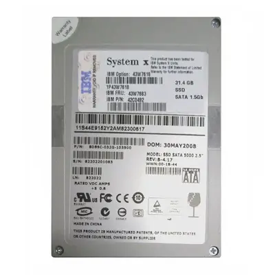 43W7683 IBM 31.4GB SATA 1.5Gb/s 2.5-Inch Solid State Drive for BladeCenter and System x