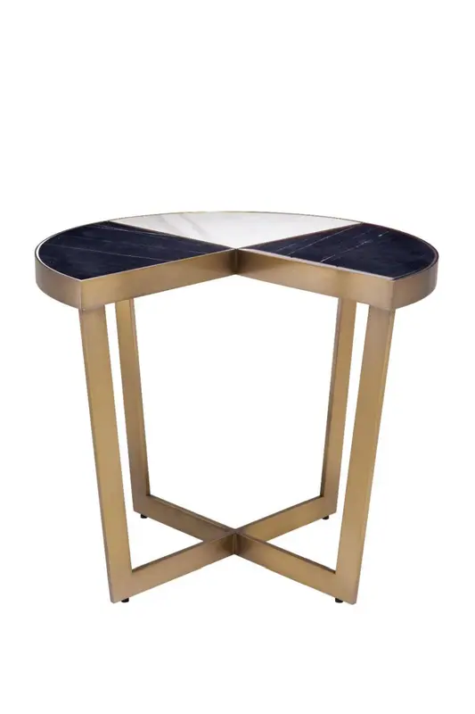 White and Black Marble Side Table | Eichholtz Turino