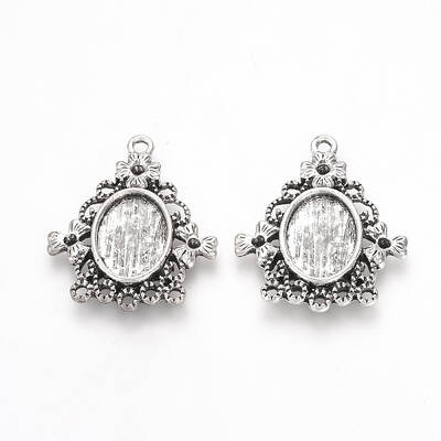 Tibetan Style Alloy Pendant Cabochon Settings