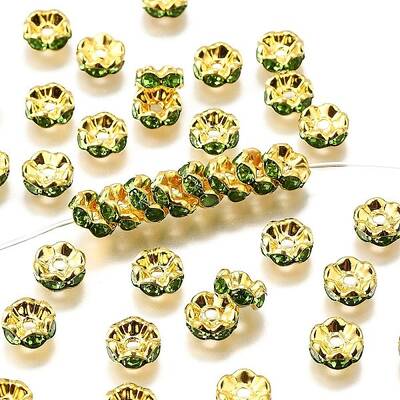 Brass Grade A Rhinestone Spacer Beads