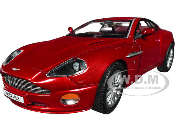 2005 Aston Martin V12 Vanquish RHD (Right Hand Drive) Toro Red Mica Metallic with Red Interior 1/18 Diecast Model Car by Auto...
