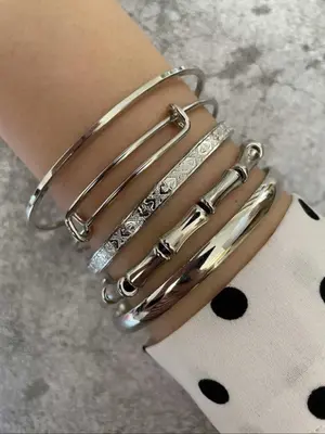 Women's Elegant Mixed Bamboo Joint Design Cuff Bangles Bracelets, Fashion Matching Jewelry for Party, Daily Clothing Decor, T...