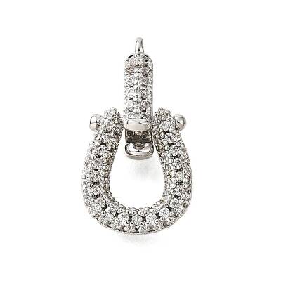 Brass Micro Pave Cubic Zirconia Fold Over Clasps