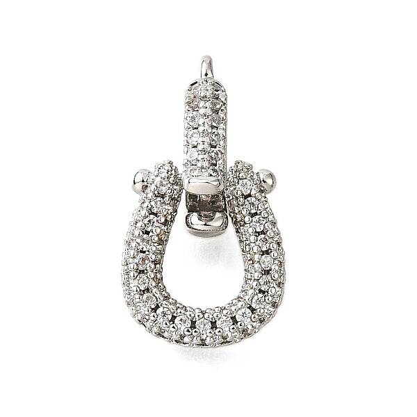 Brass Micro Pave Cubic Zirconia Fold Over Clasps