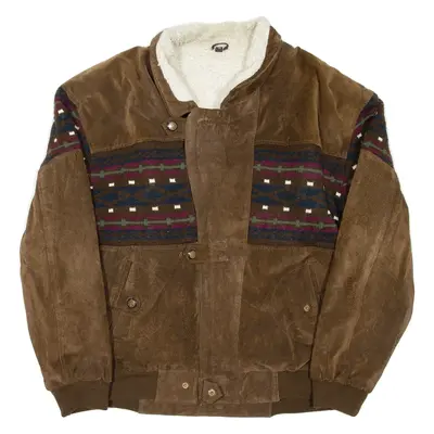 Mens Jacket Brown Striped XL