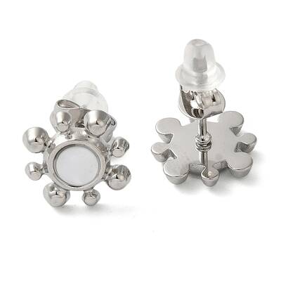 Non-Tarnish 304 Stainless Steel Embossing Stud Earrings