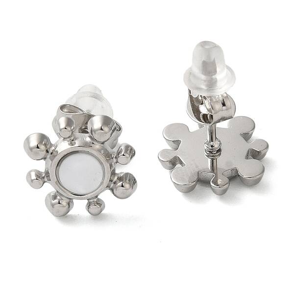 Non-Tarnish 304 Stainless Steel Embossing Stud Earrings