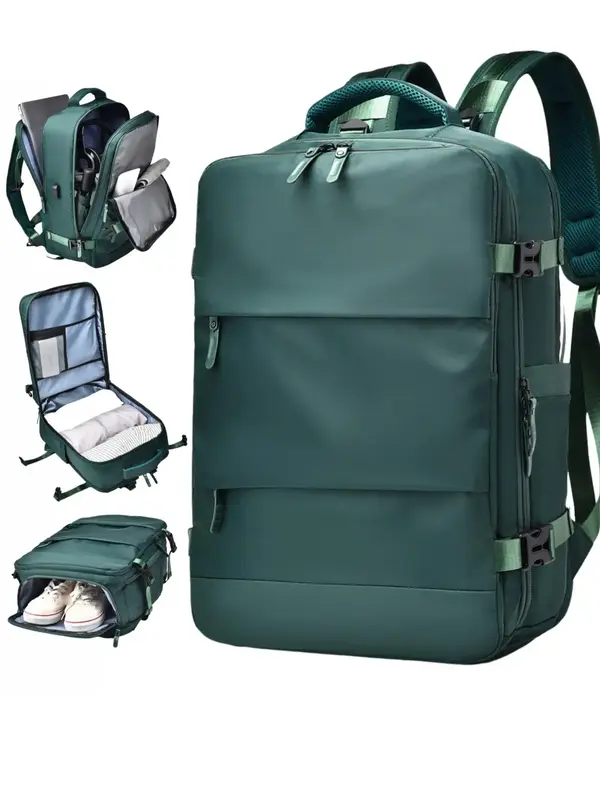 Summer Casual Large Capacity Backpack for Women, 2025 Lightweight Backpack with USB Charging Port & Independent Shoe Compartm...