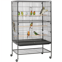 Yaheetech 52″ H Large Parrot Cage Rolling Metal Bird Cage for Lovebird Cockatoo Conure with 3 Perches & 4 Feeders & Extra S...