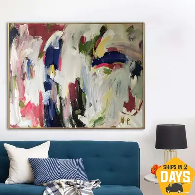 Unstretched Extra Large Original Abstract Colorful Vivid Paintings On Canvas Modern Textured Oil Painting | REVELATIONS 65.35...