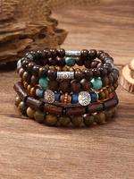 Wooden Beaded Bracelet, Fashionable Jewelry for Women & Men, Casual All-match Accessories for Party, Daily Clothing Decor, Tr...