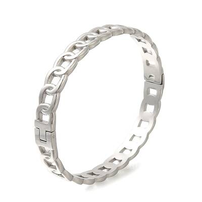 304 Stainless Steel Curb Chains Hinged Bangles