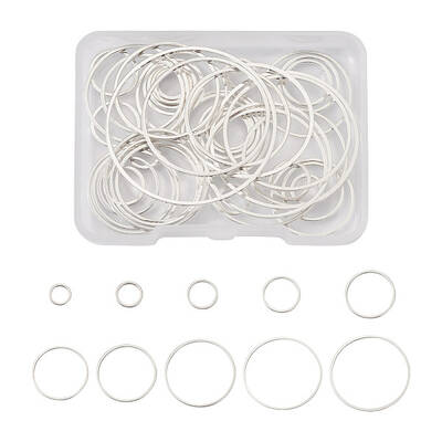 52Pcs 10 Style Brass Linking Rings