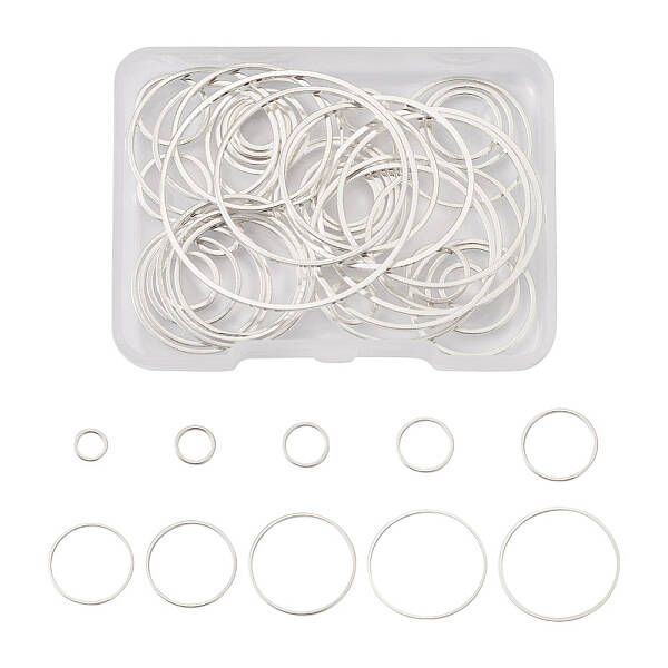 52Pcs 10 Style Brass Linking Rings