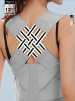 Women's Solid Color Back Support Posture Correction Shoulder Straps, Casual Comfortable Shapewear Tops for Daily Wear, Tummy ...
