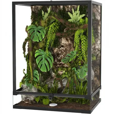 Garvee 67 Gallon Reptile Tall Glass Terrarium with Double Hinge Door & Top Screen Ventilation, ABS Plastic & Aluminum Frame, ...