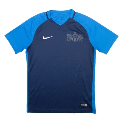 NIKE FC Zurich Mens Football Shirt Jersey Blue Crew Neck M