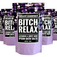 Bitch Relax Bag Bath Salts, Body Care Gift, Lavender Scent Gift For Women Scented Soothing Mint