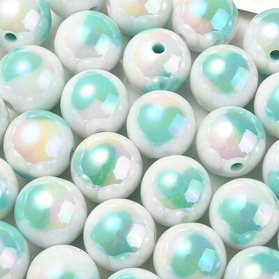 UV Plating Rainbow Iridescent Acrylic Beads