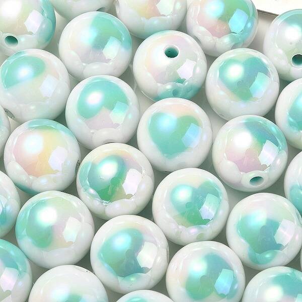 UV Plating Rainbow Iridescent Acrylic Beads