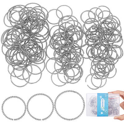 150Pcs 3 Styles 304 Stainless Steel Open Jump Rings